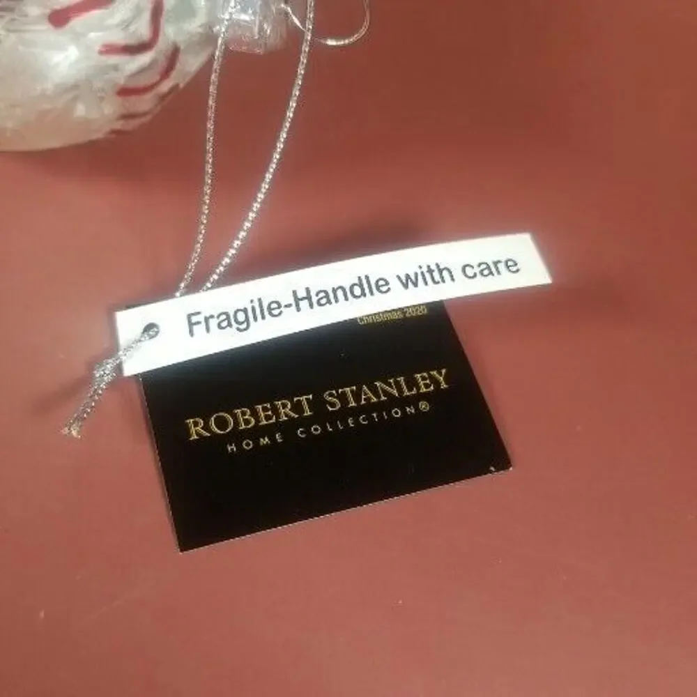 Glass Ornament Baseballs, Home Run Bat Glove Christmas Lot Of 3 Robert Stanley